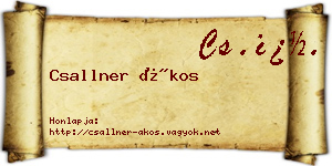 Csallner Ákos névjegykártya